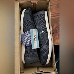 Toms size 7 Alpargata Charcoal Plaid